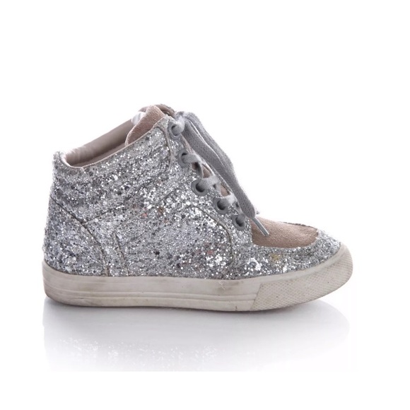 Crewcuts Other - Crewcuts silver sparkly high top sneakers size 9